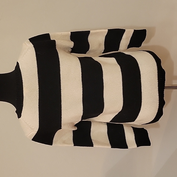 J.Crew Lambs Wool Black and White Striped Sweater - Picture 3 of 4